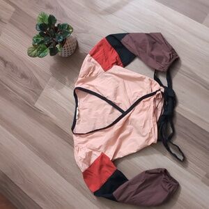 Anthropologie Colorblock Wrap Crop Top